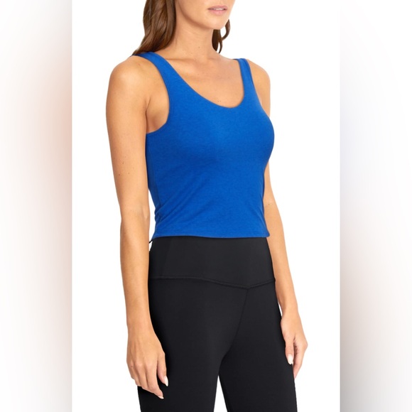 NWT Zobha Maddie Sport Bra in H. Surf The Web Blue - Picture 2 of 4